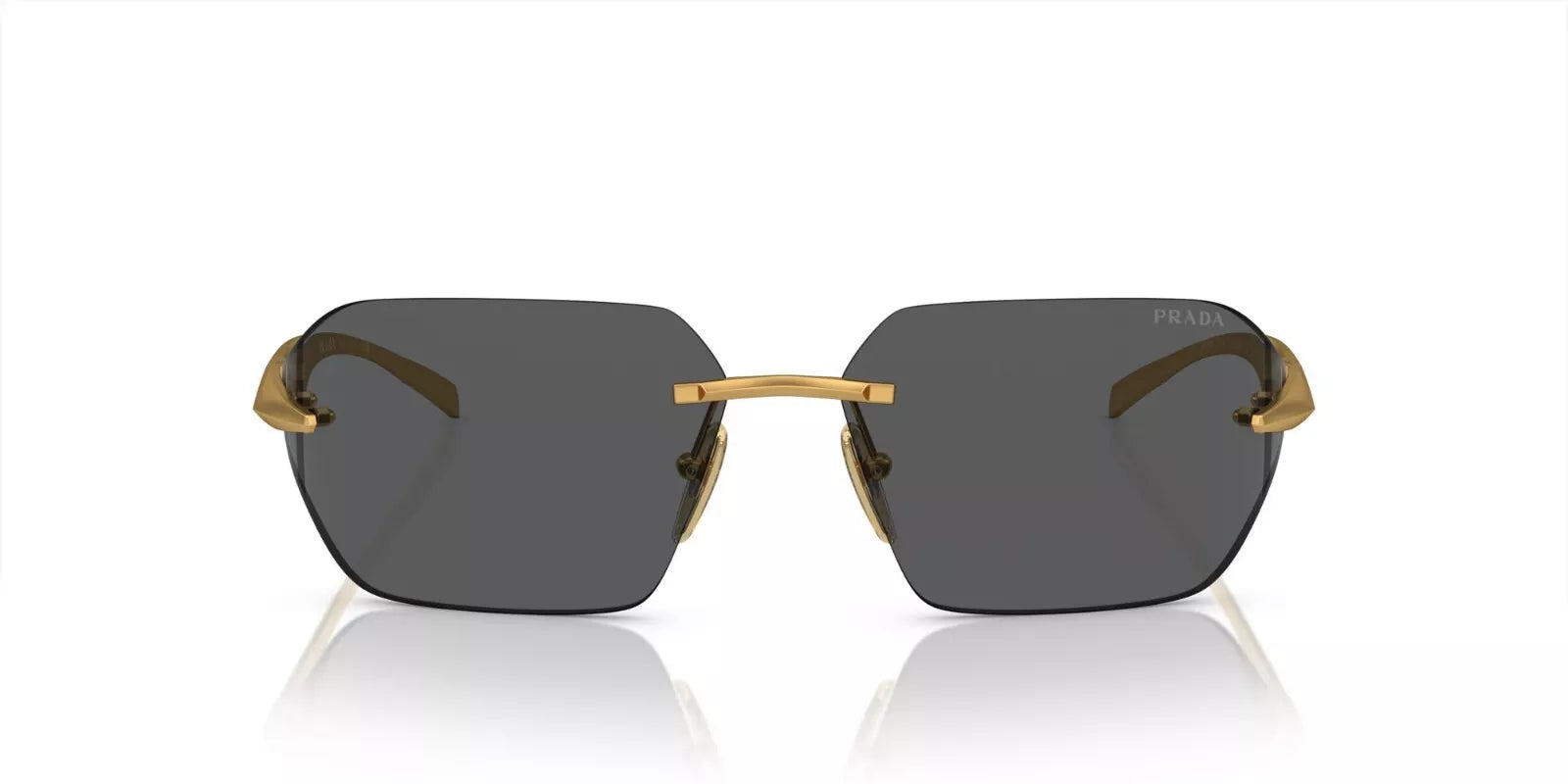 Prada Sunglasses PRA55S 15N5S0 71mm Yellow Gold / Dark Grey Lens