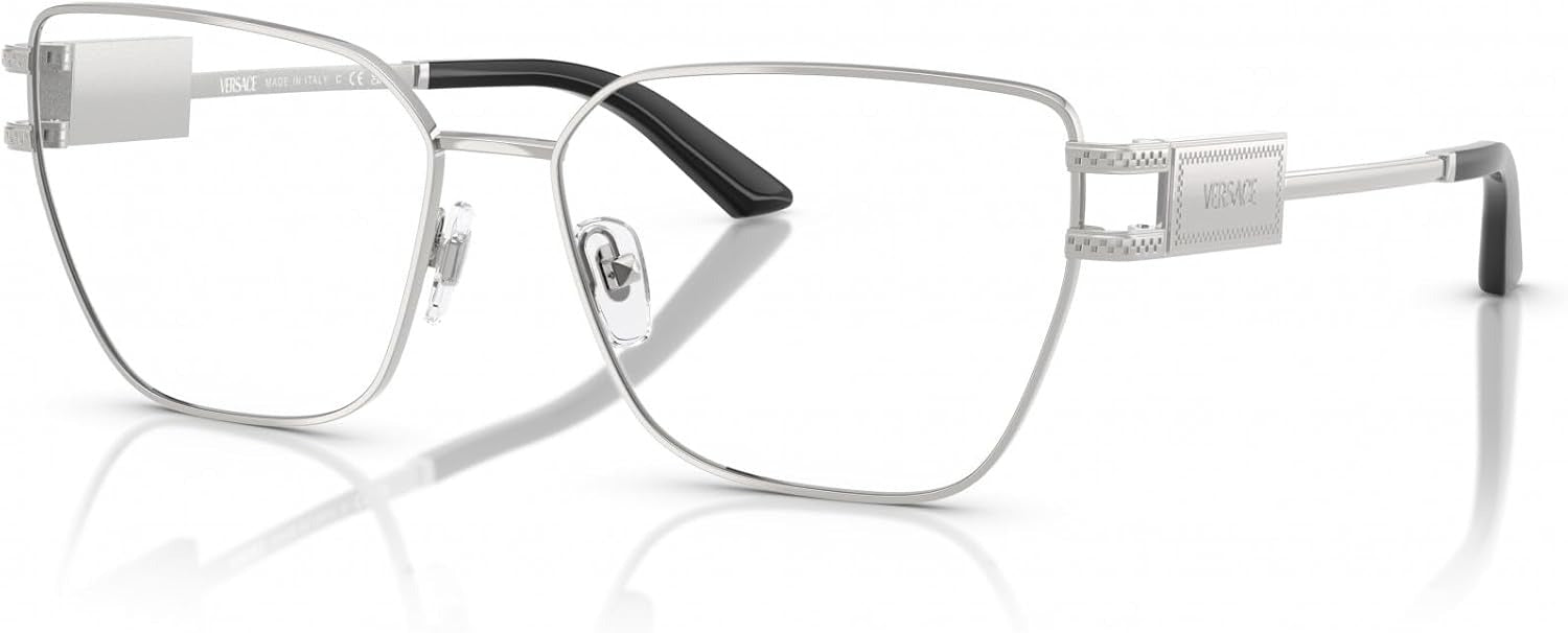 Versace VE1301 1000 Eyeglasses 55mm Silver / Demo Lens