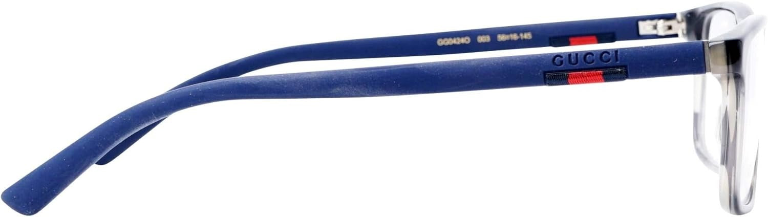 Gucci GG0424O 003 Eyeglasses 56mm Grey Havana Blue / Clear Demo Lens