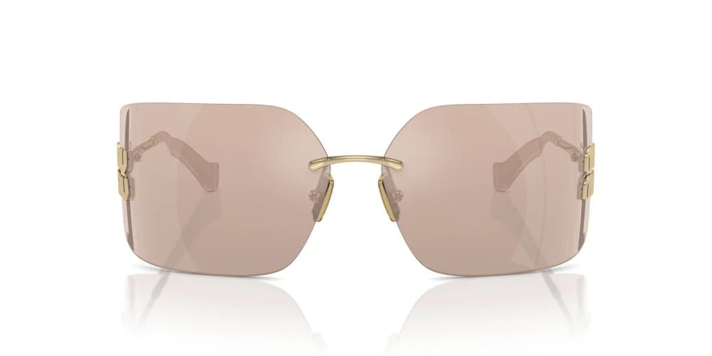 Miu Miu MU54YS ZVN20F Sunglasses Pale Gold / Pink Mirror Lens