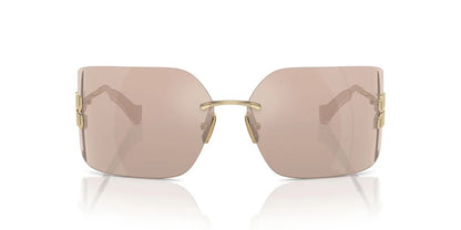 Miu Miu MU54YS ZVN20F Sunglasses Pale Gold / Pink Mirror Lens