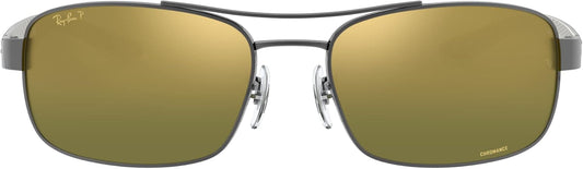 Ray-Ban RB8318CH 0046O Sunglasses Gunmetal/Green Mirror Gold Gradient Polarized