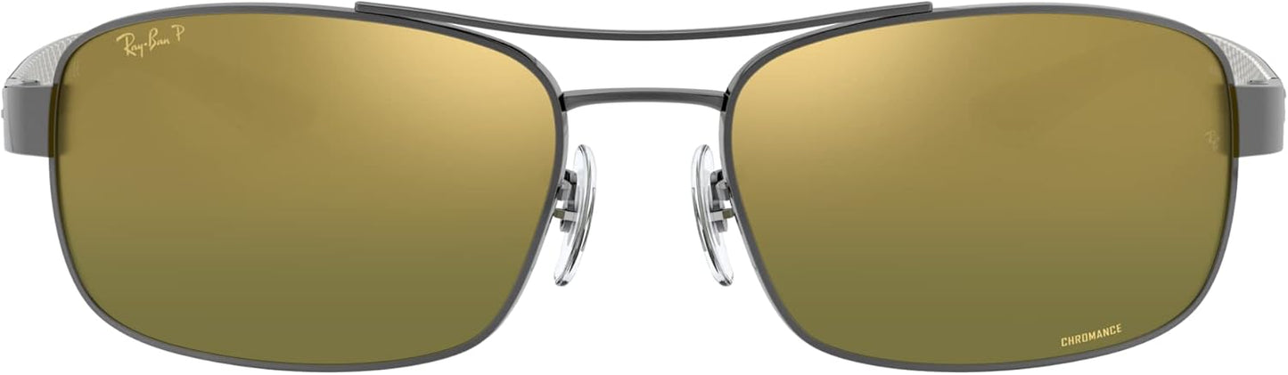 Ray-Ban RB8318CH 0046O Sunglasses Gunmetal/Green Mirror Gold Gradient Polarized