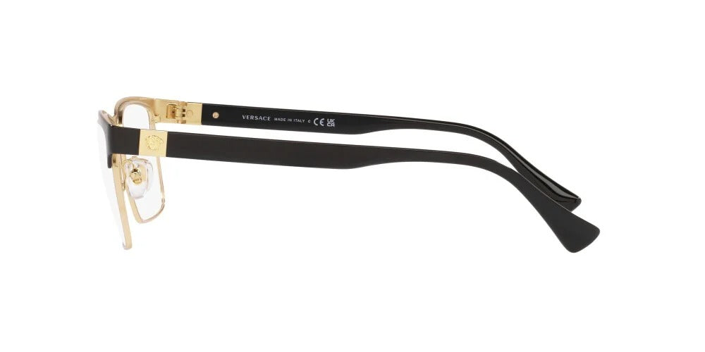 Versace VE1285 1443 Eyeglasses 56mm Black Gold / Clear Demo Lens