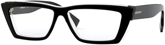 Burberry Eyeglasses BE2305 3809 55mm Top Black on Transparent / Demo Lens