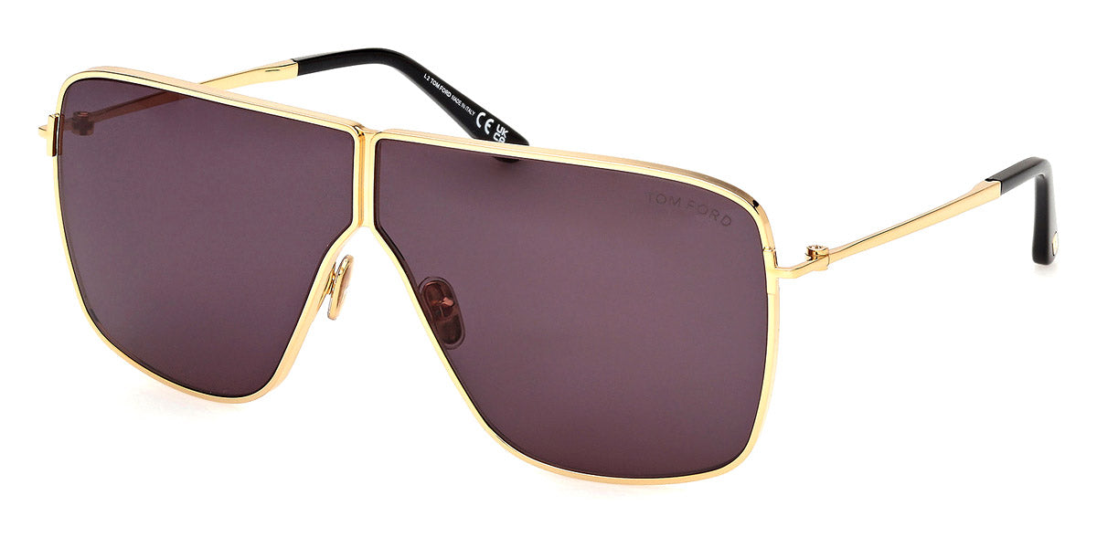 Tom Ford HUXLEY Sunglasses FT1159 30A Shiny Deep Gold / Smoke Lens