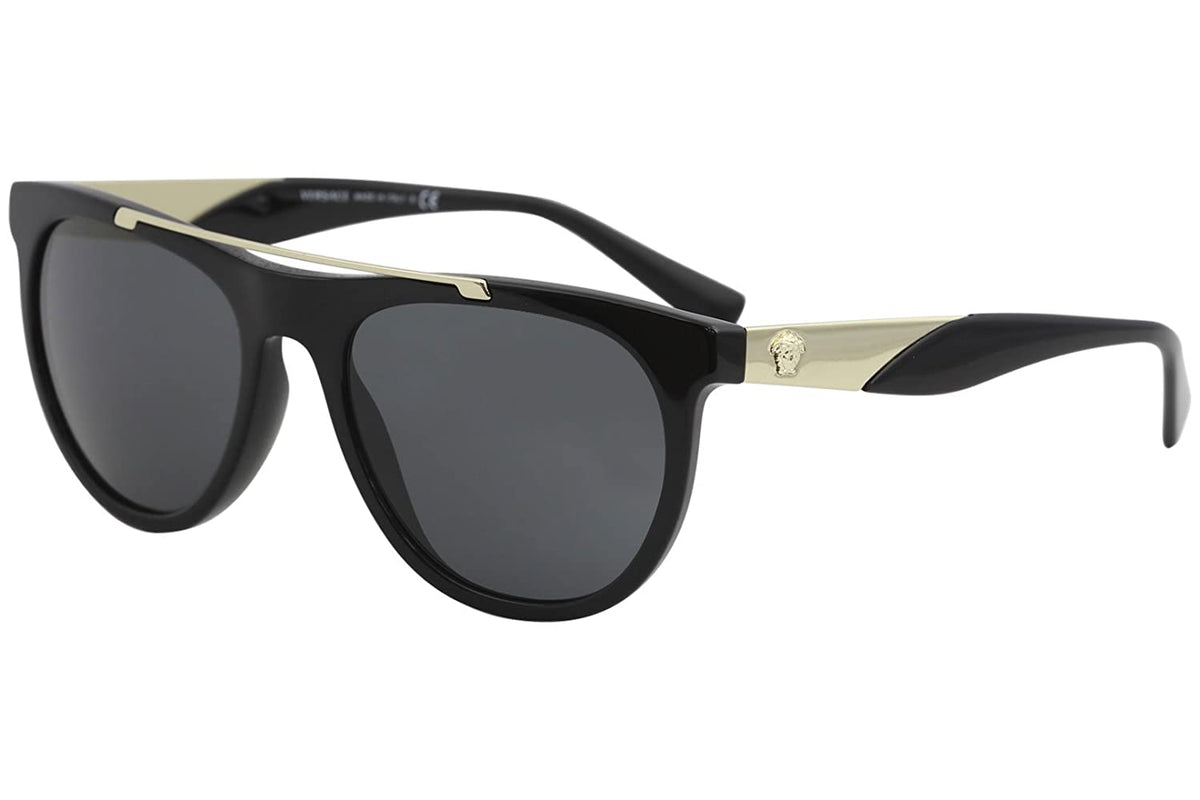 Versace Sunglasses VE4347 GB1/87 56mm Black-Gold / Grey Lens