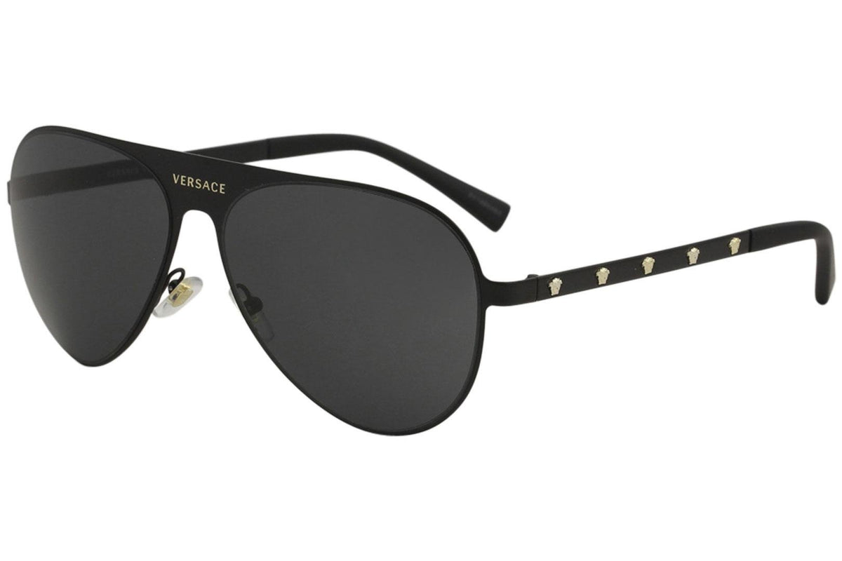 VERSACE Pilot Sunglasses VE2189 1425/87 59mm Matte Black / Grey Lens