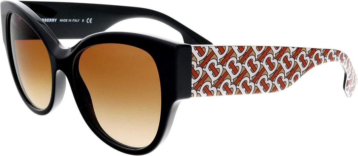 Burberry Sunglasses BE4294 382013 54mm Black-Pattern / Brown Gradient Lens