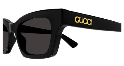Gucci GG1790S 001 Square Sunglasses 51mm Black / Grey Solid Lens