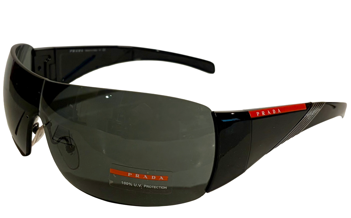 Prada Sport PS07HS 1AB1A1 Sunglasses Black / Dark Grey Lens (Vintage Model)