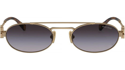 Miu Miu MU54ZS 7OE5D1 Sunglasses 53mm Gold / Grey Gradient Lens