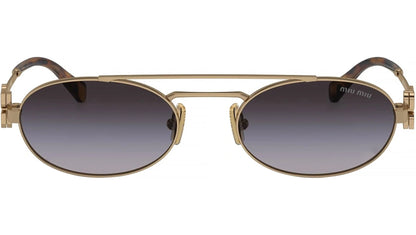 Miu Miu MU54ZS 7OE5D1 Sunglasses 53mm Gold / Grey Gradient Lens