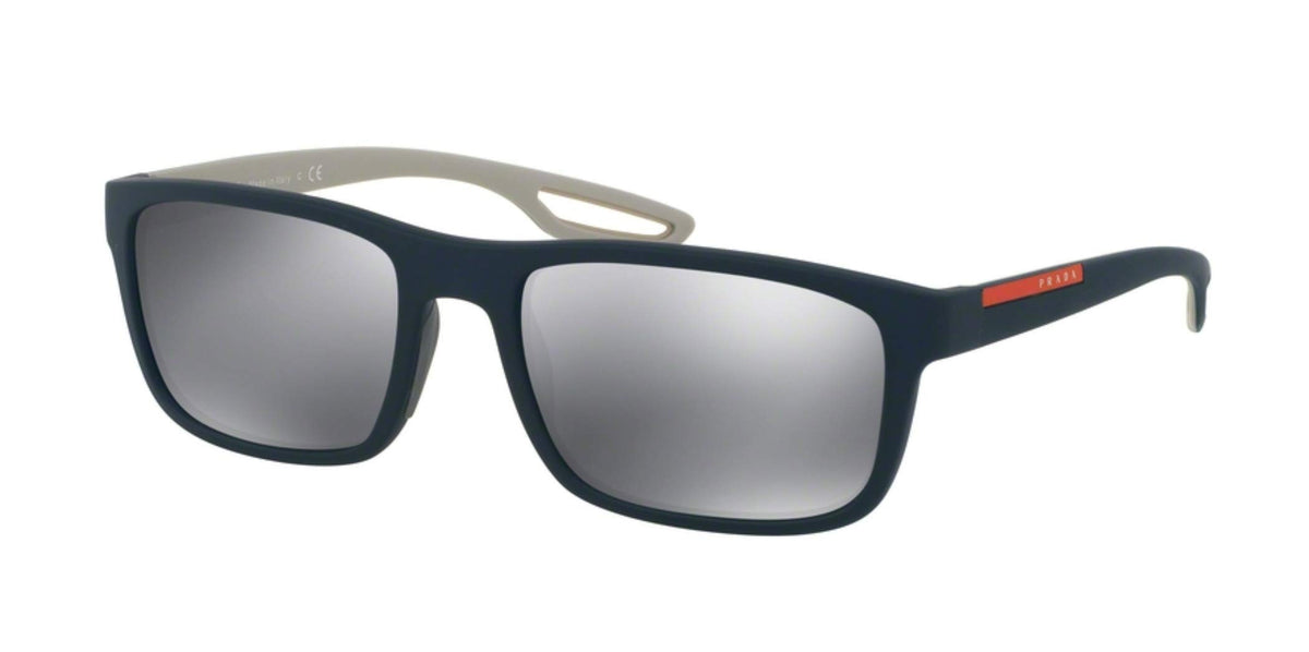 Prada Sport Sunglasses PS03RS UR55L0 56mm Navy Rubber / Light Grey Mirror Lens