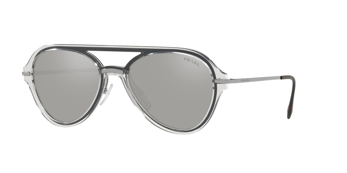 Prada Sport Sunglasses SPS04TS 3QG2B0 57mm Crystal Grey / Silver Mirror Lens