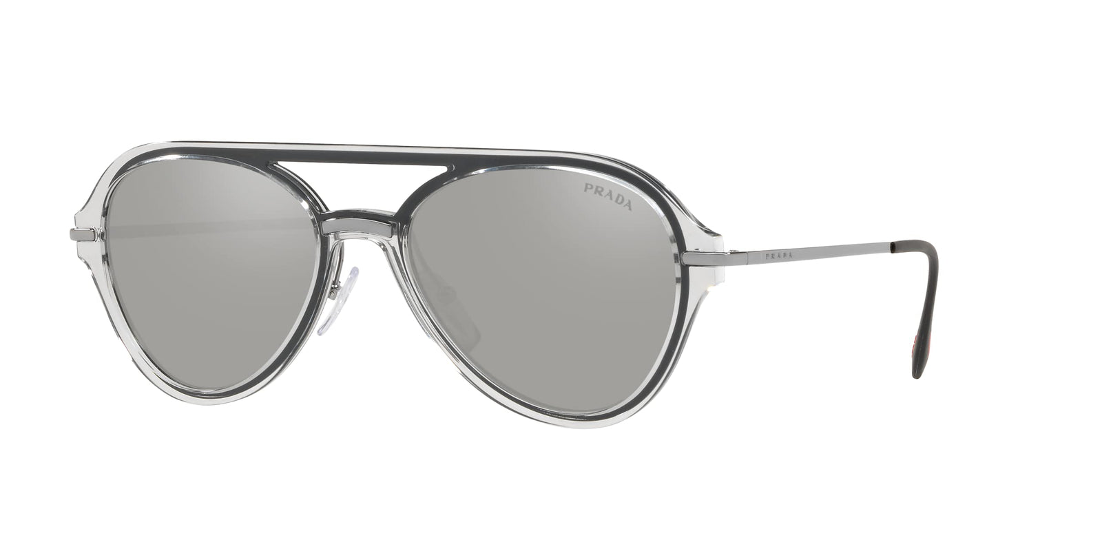 Prada Sport Sunglasses SPS04TS 3QG2B0 57mm Crystal Grey / Silver Mirror Lens