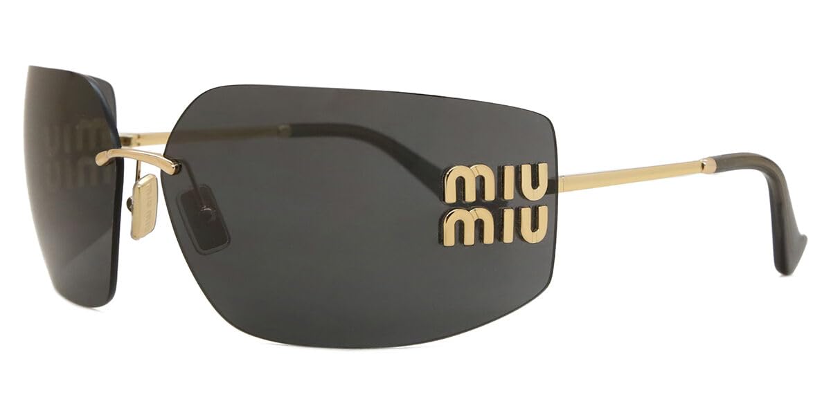 Miu Miu MU54YS 5AK5S0 Sunglasses 80mm Gold / Dark Grey Lens