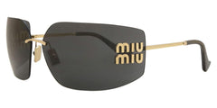 Miu Miu MU54YS 5AK5S0 Sunglasses 80mm Gold / Dark Grey Lens