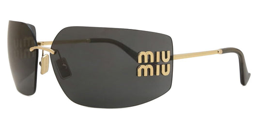 Miu Miu MU54YS 5AK5S0 Sunglasses 80mm Gold / Dark Grey Lens