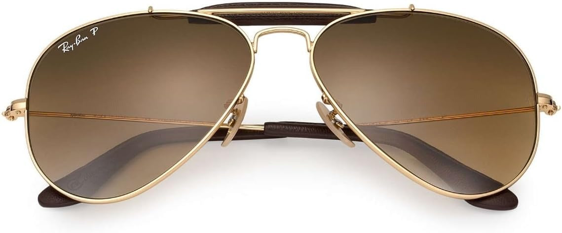 Ray-Ban RB3422Q 001M2 Sunglasses 58mm Gold / Polarized Brown Gradient Lens