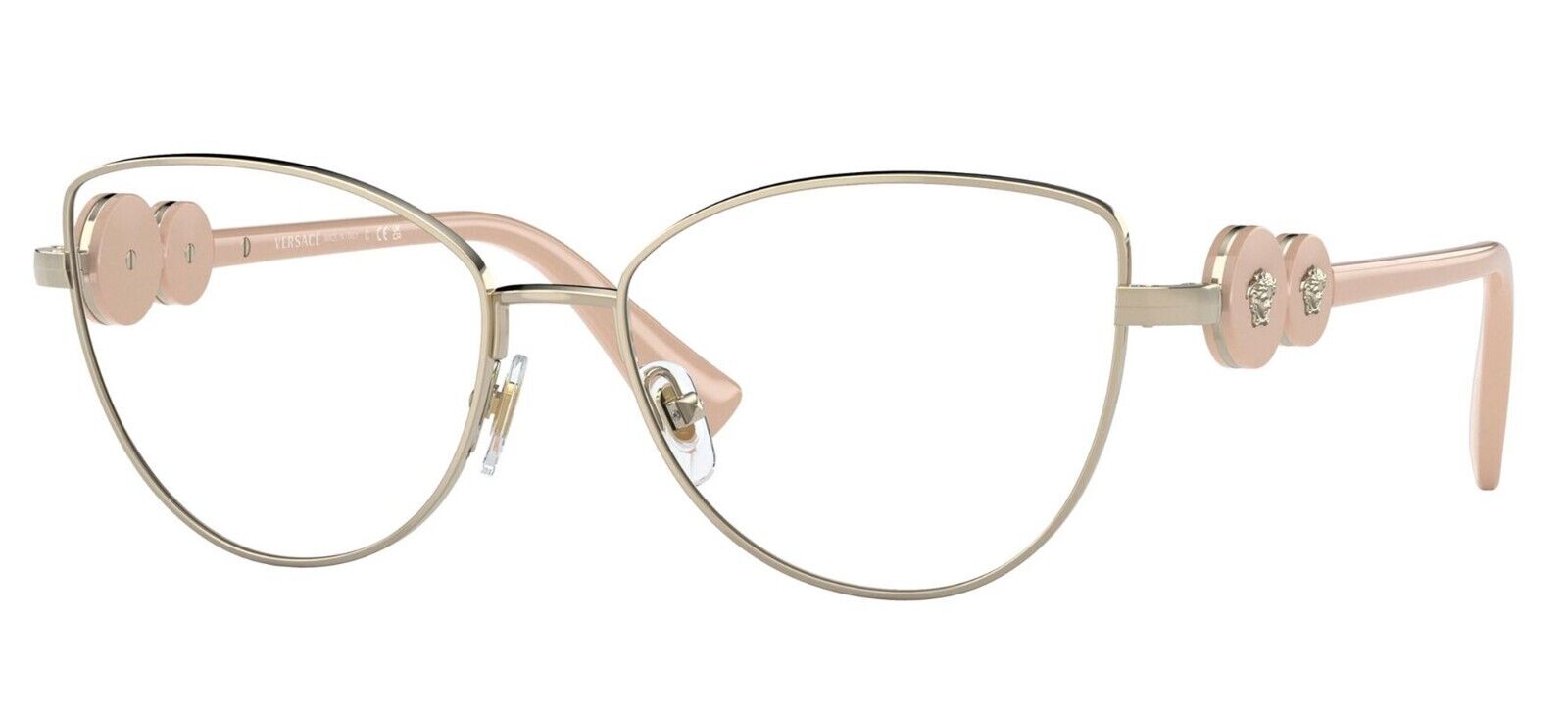 Versace Eyeglasses VE1284 1490 53mm Light Gold / Demo Lens