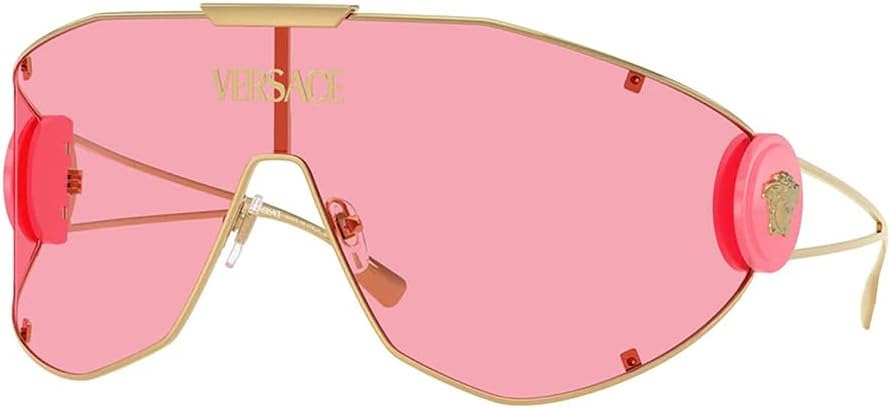 Versace Shield Sunglasses VE2268 100284 Gold / Pink Lens