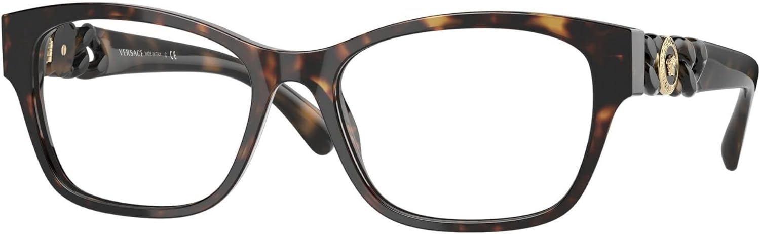 Versace Eyeglasses VE3306 108 52mm Havana / Demo Lens