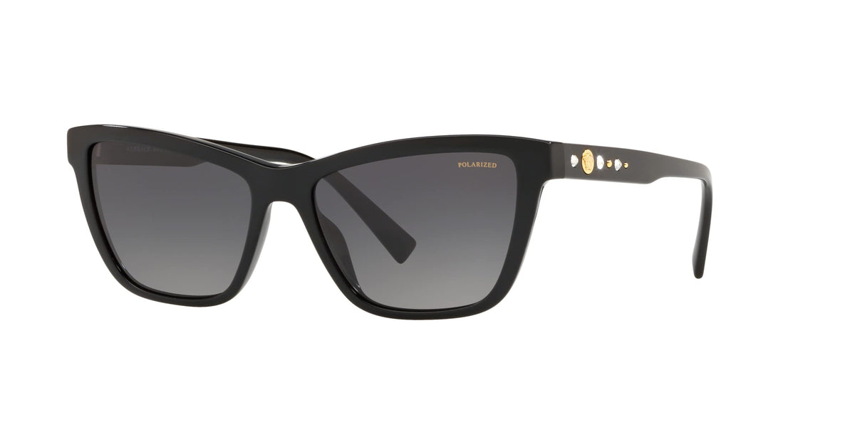 Versace Sunglasses VE4354B GB1T3 Black / Grey Gradient Dark Grey Polarized Lens