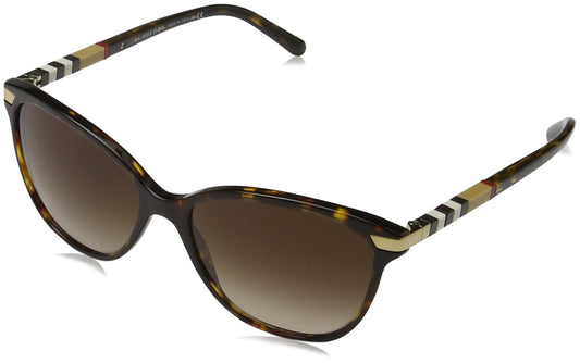 Burberry BE 4216 3002/13 Cat Eye Sunglasses Dark Havana /Brown Gradient Lens