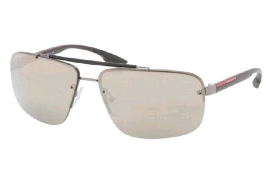 Prada Sport Sunglasses PS52OS 5AV1C0 64mm Matte Dark Brown / Silver Mirror Lens