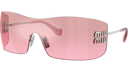 Miu Miu MU B53S 1BC70Y Sunglasses Silver / Pink Mirror Silver Gradient Lens