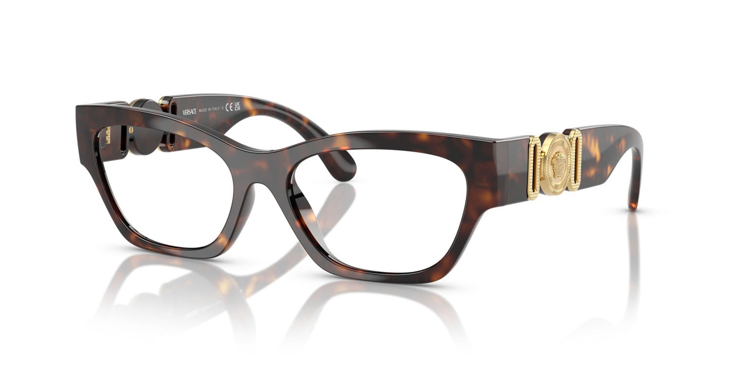 Versace VE3367U 108 Eyeglasses 52mm Havana / Clear Demo Lens