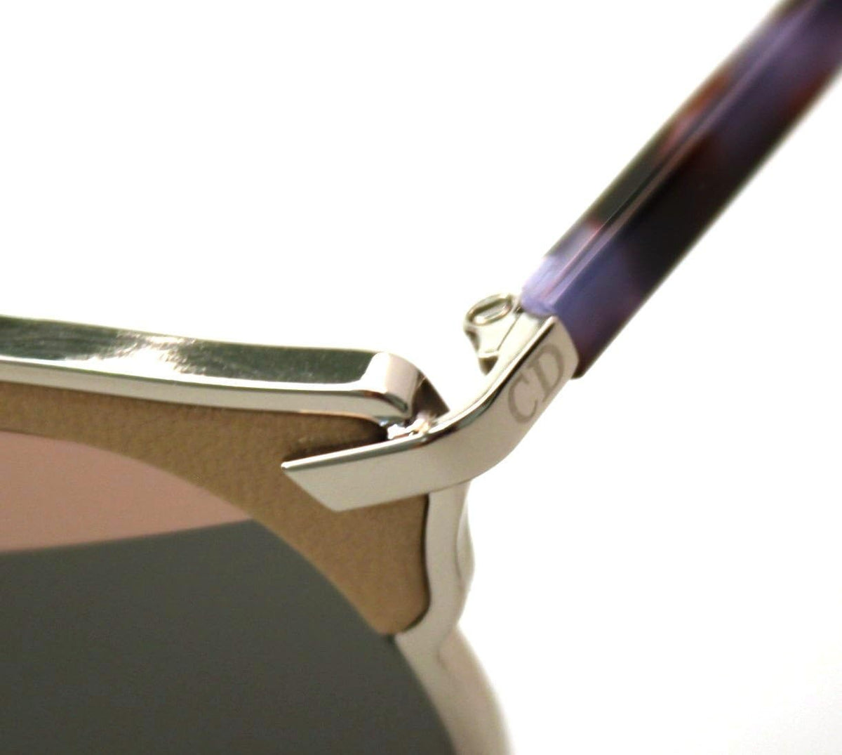 Dior DIORSOREAL PZRZJ Sunglasses Palladium Beige Leather / Pink Grey Mirror Lens