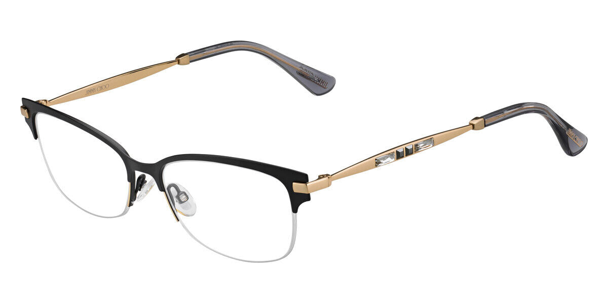 Jimmy Choo Eyeglasses JC182 OLZ00 53mm Matte Black Gold Copper / Demo Lens