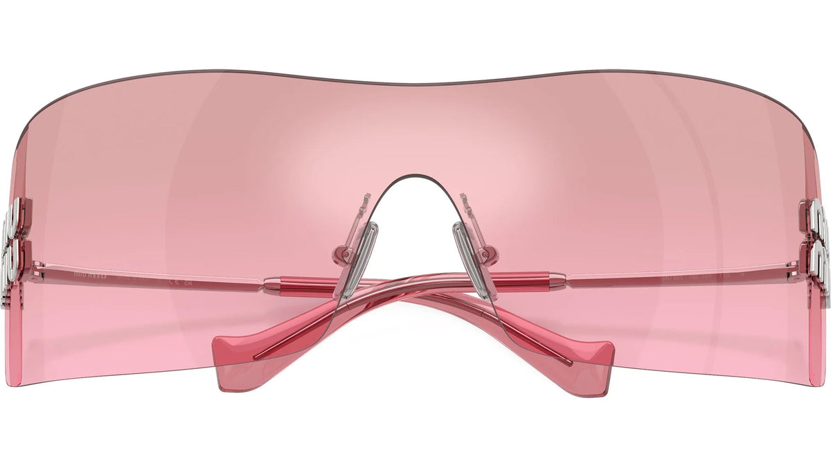 Miu Miu MU B53S 1BC70Y Sunglasses Silver / Pink Mirror Silver Gradient Lens