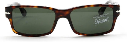 Persol PO2803/S 24/31 Rectangle Sunglasses 58mm Havana / Green Lens