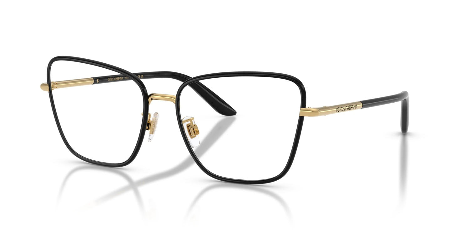 Dolce & Gabbana DG1359 1334 Eyeglasses 57mm Gold Black / Clear Demo Lens