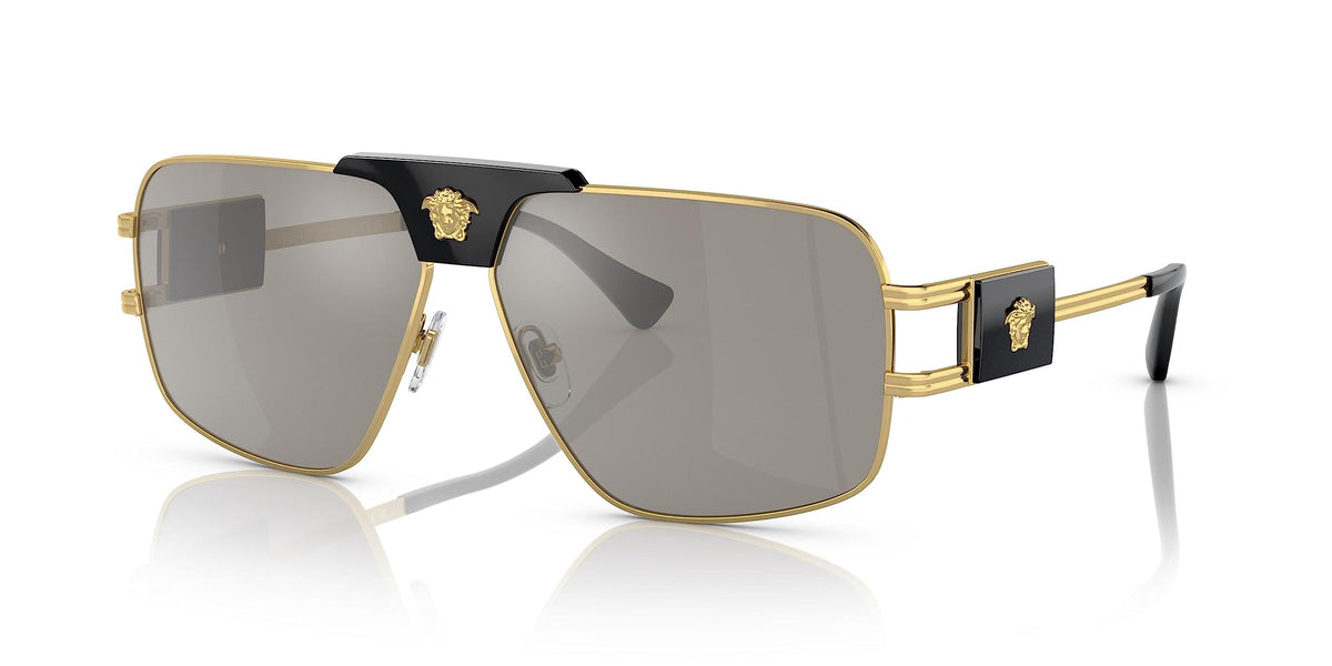 Versace Sunglasses VE2251 10026G 63mm Gold / Light Grey Mirror Silver Lens