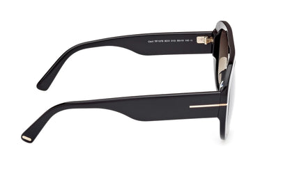 Tom Ford Cecil FT1078S 01G Sunglasses 55mm Black / Brown Mirror Lens