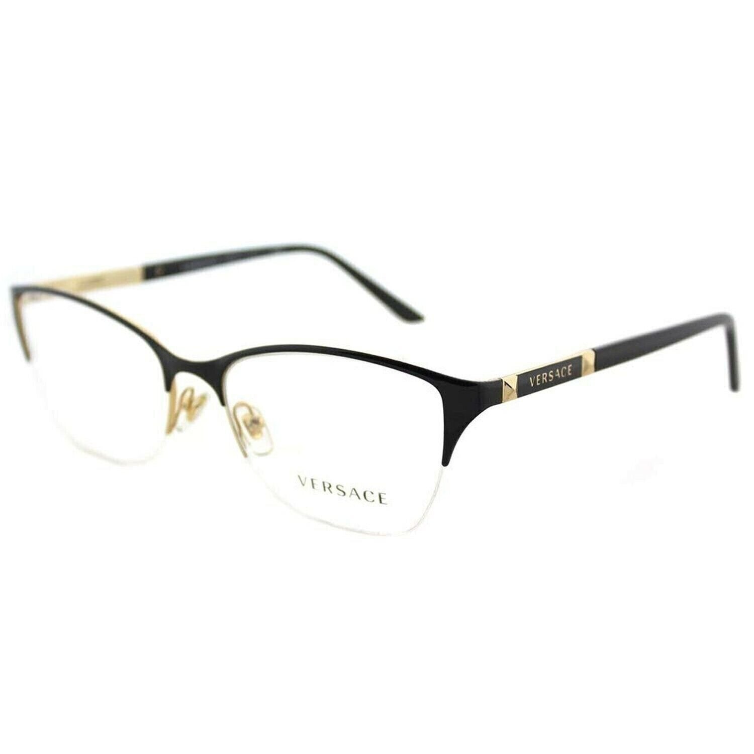 Versace VE1218 1342 Eyeglasses 53mm Black Gold / Clear Demo Lens