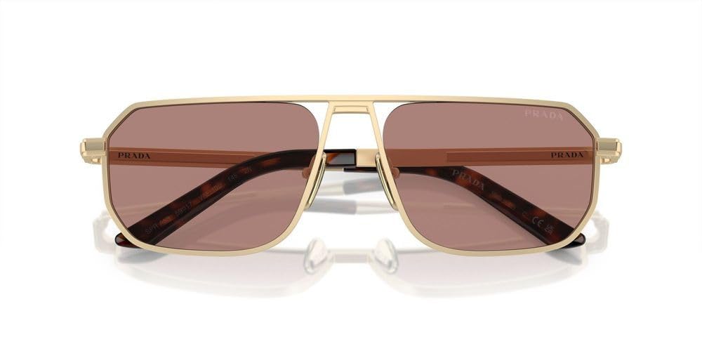 Prada Sunglasses PRA53S VAF10D 59mm Matte Pale Gold / Light Brown Lens