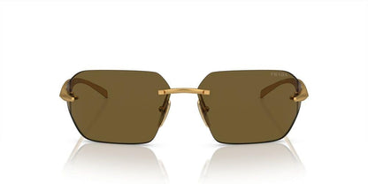 Prada Sunglasses PRA55S 15N01T 71mm Yellow Gold / Dark Brown Lens