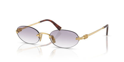 Miu Miu MUA54S 5AK04O Sunglasses 51mm Gold / Clear Dark Grey Gradient Lens