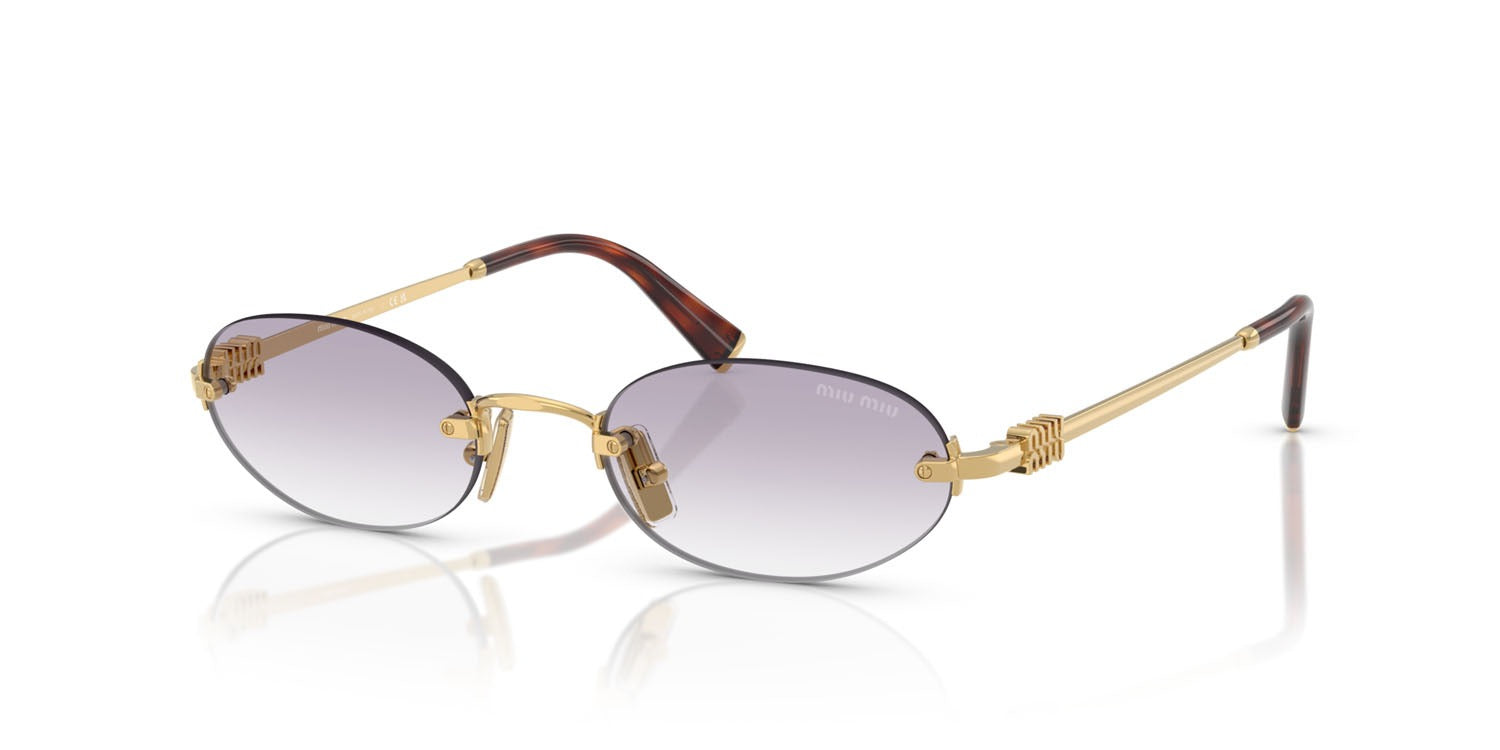 Miu Miu MUA54S 5AK04O Sunglasses 51mm Gold / Clear Dark Grey Gradient Lens