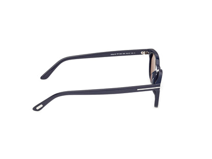 Tom Ford Miles FT1300 90E Rectangle Sunglasses 53mm Dark Blue / Red Lens
