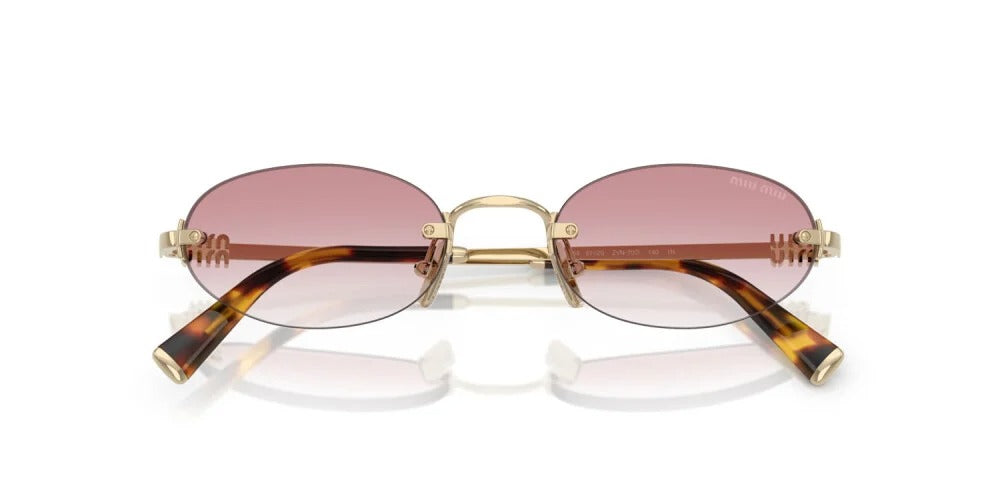 Miu Miu MUA54S ZVN70O Sunglasses 51mm Pale Gold / Light Pink Gradient Lens