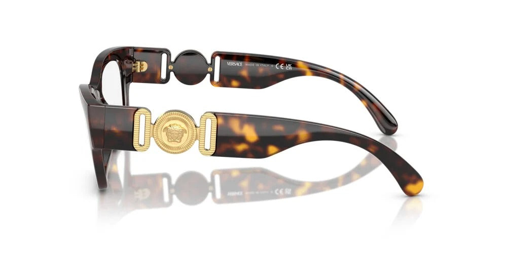 Versace VE3367U 108 Eyeglasses 52mm Havana / Clear Demo Lens