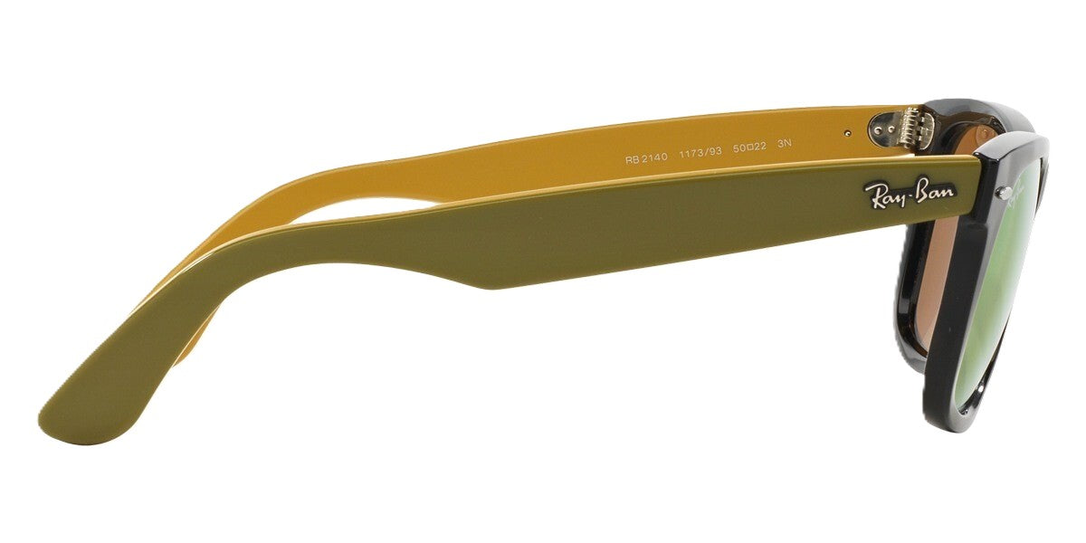 Ray-Ban RB2140 117393 Sunglasses 50mm Black-Olive Green / Gold Mirror Lens
