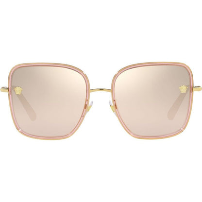 Versace Sunglasses VE2247D 14837I Transparent Pink / Light Brown Mirror Gold