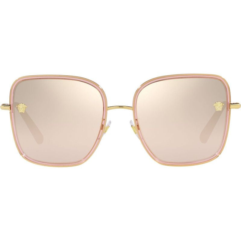 Versace Sunglasses VE2247D 14837I Transparent Pink / Light Brown Mirror Gold